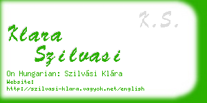 klara szilvasi business card